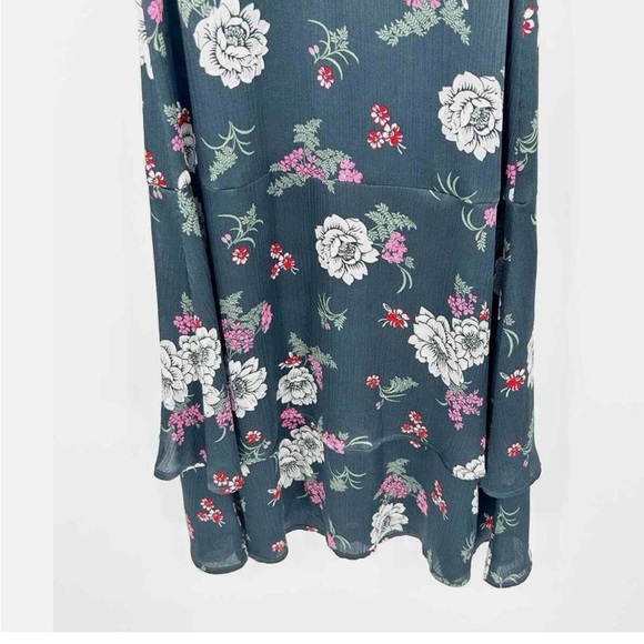 NWT Loft Floral Faux Wrap Tiered Midi Dress - Picture 5 of 6